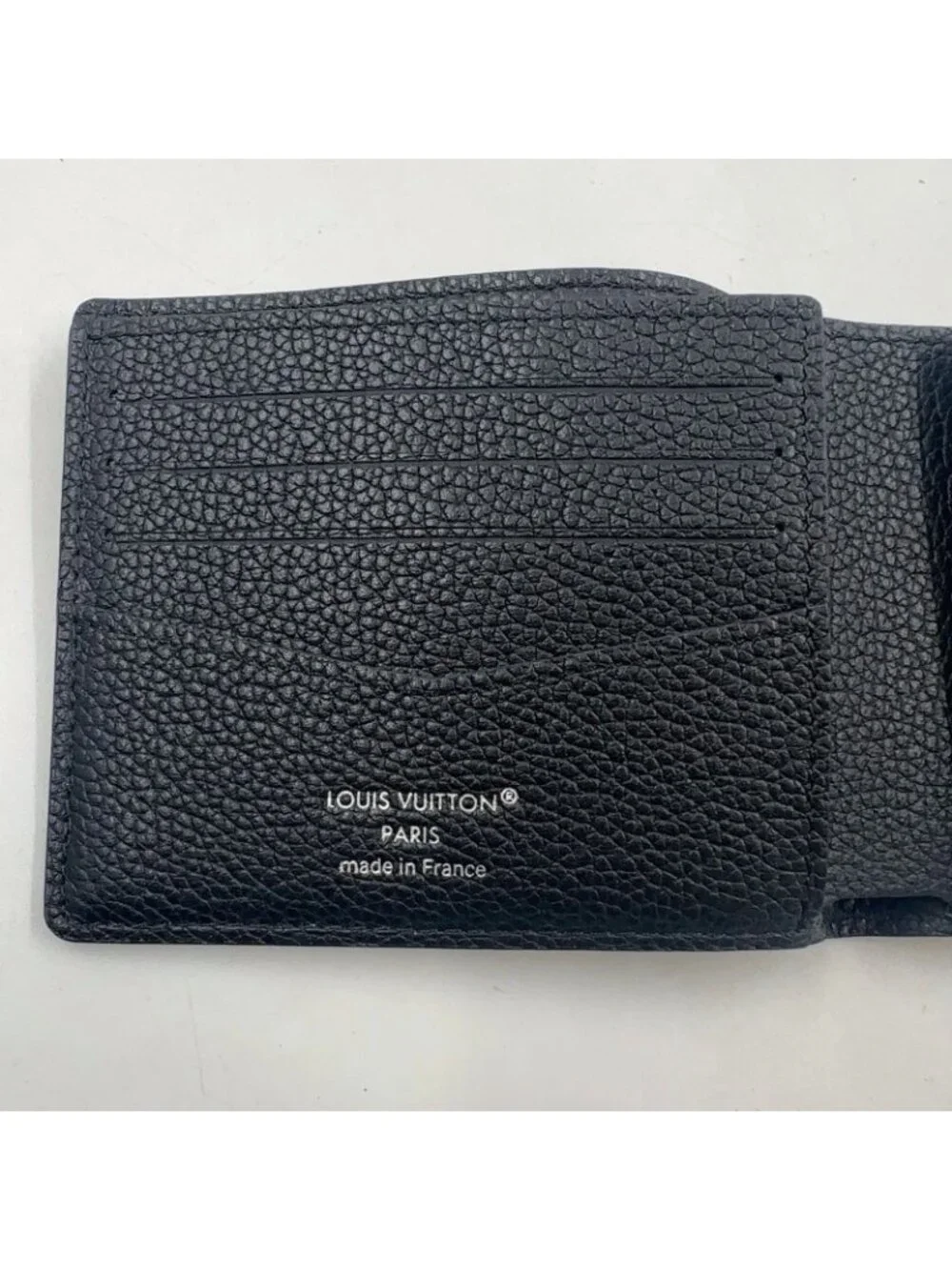 Louis Vuitton Portefeuille Calf Correspondence Leather Black Bi Foldwallet